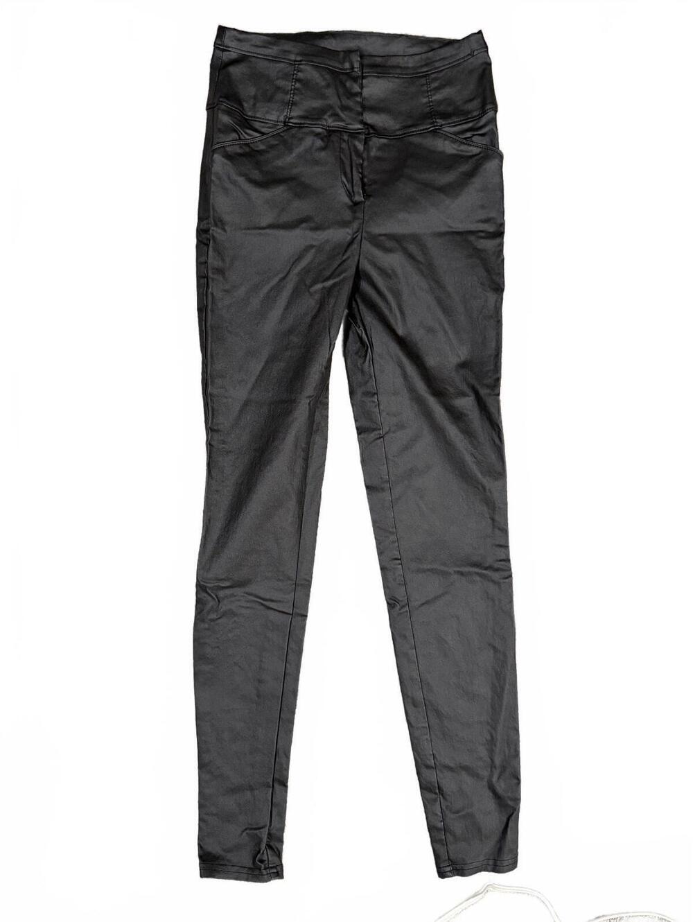 Dazz Coated Faux Leather Flare Pants Size M